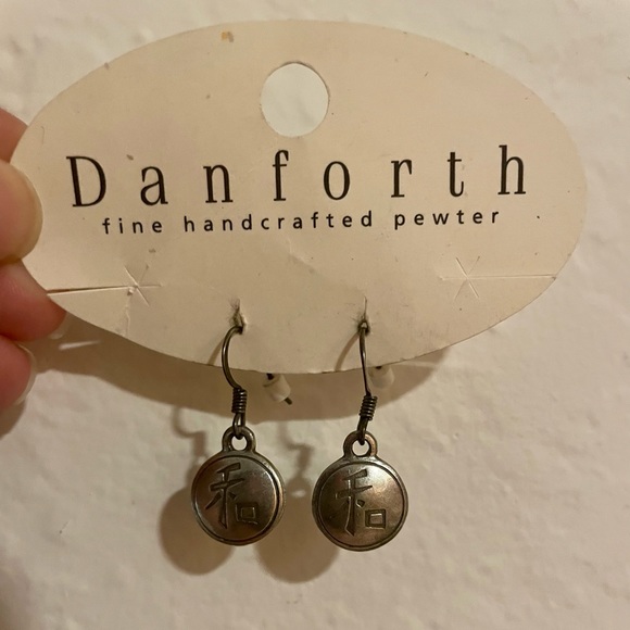 NWOT Danforth Pewter Engraved Earrings - Picture 3 of 8